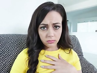Brunette with small tits prolongs living in rented house by sex